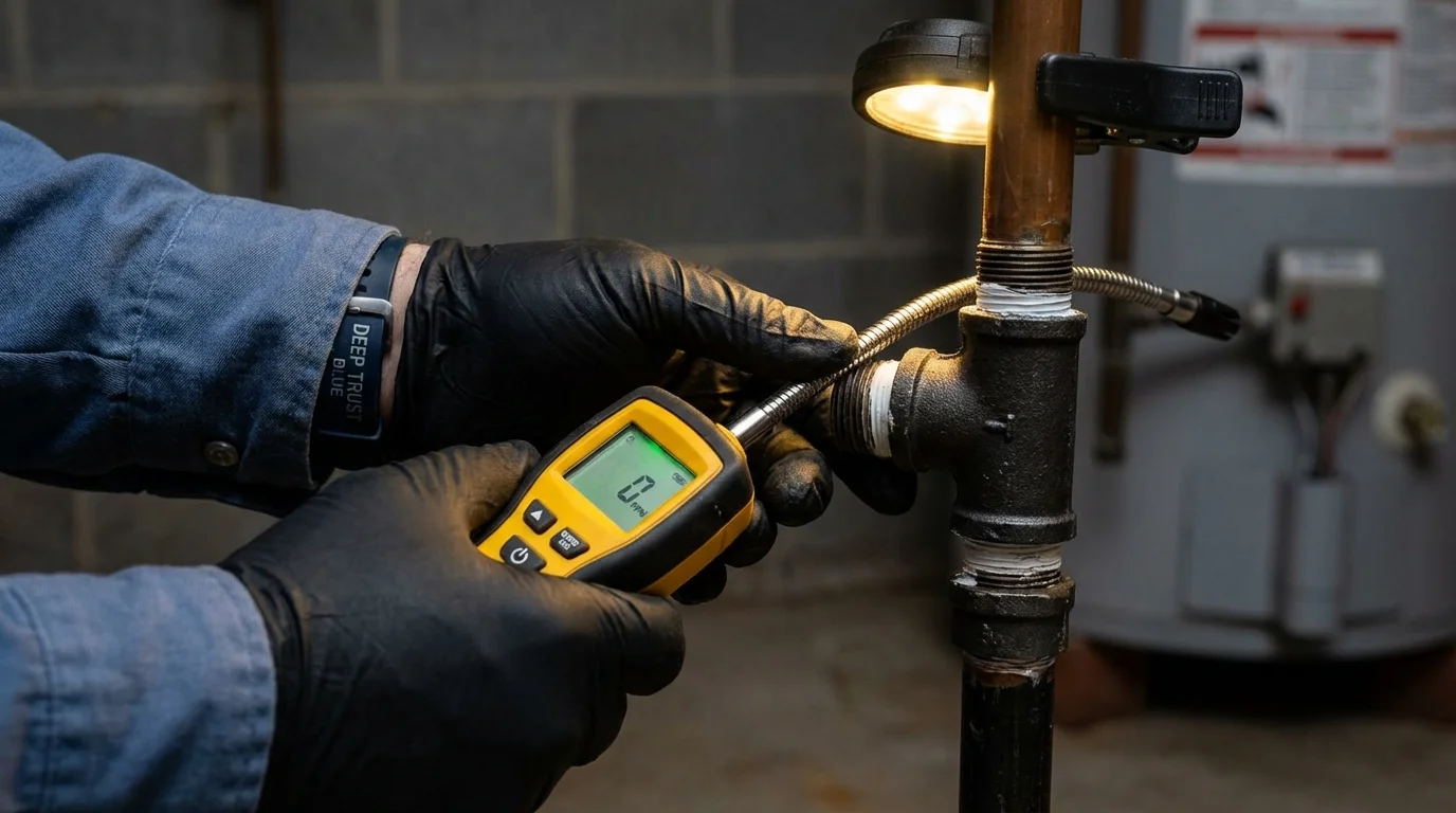 Gas leak detection with electronic sniffer by Johns Plumbing LLC in Neptune Beach