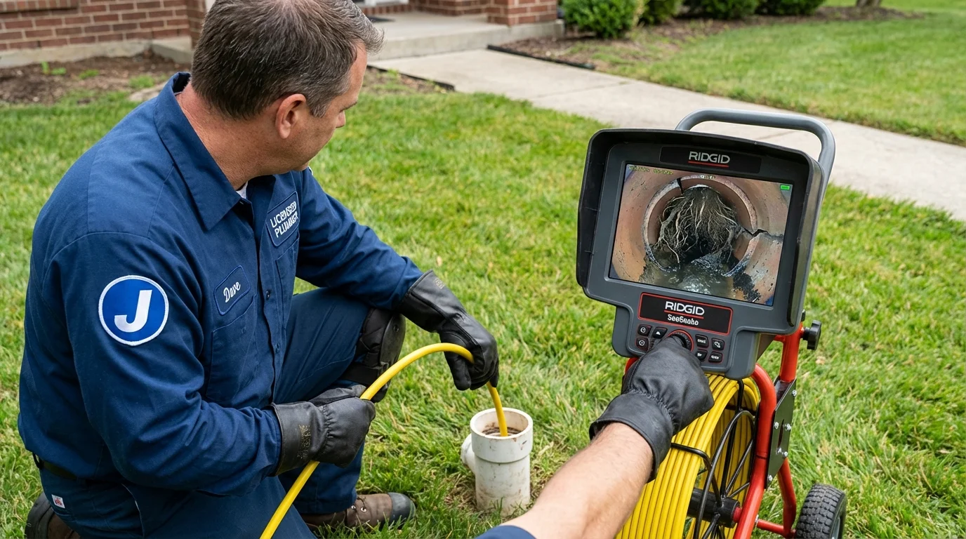 Sewer camera inspection being performed by Johns Plumbing LLC in Neptune Beach