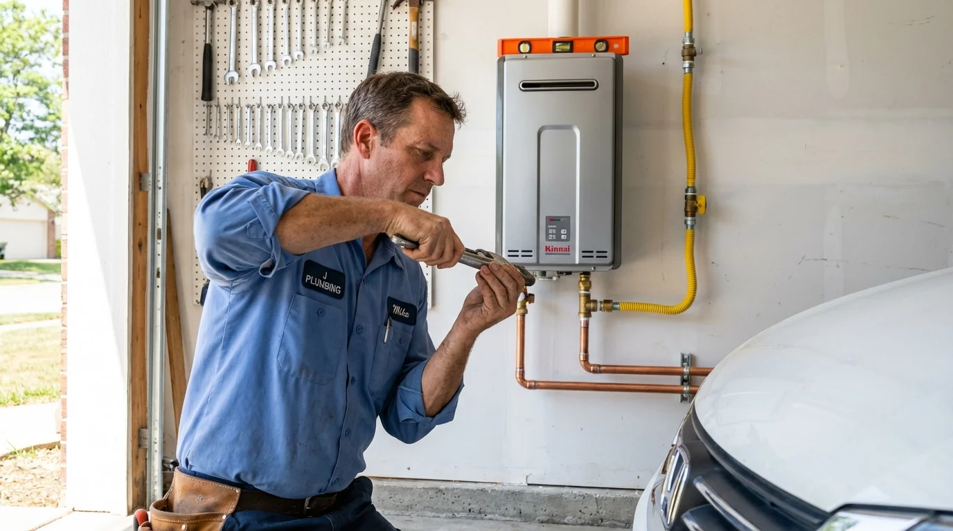 Tankless water heater installation by a Johns Plumbing LLC plumber in Neptune Beach